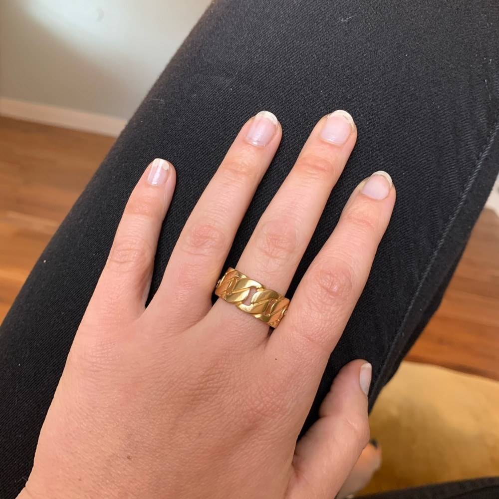 Diamond Cuban Ring with chain and stones